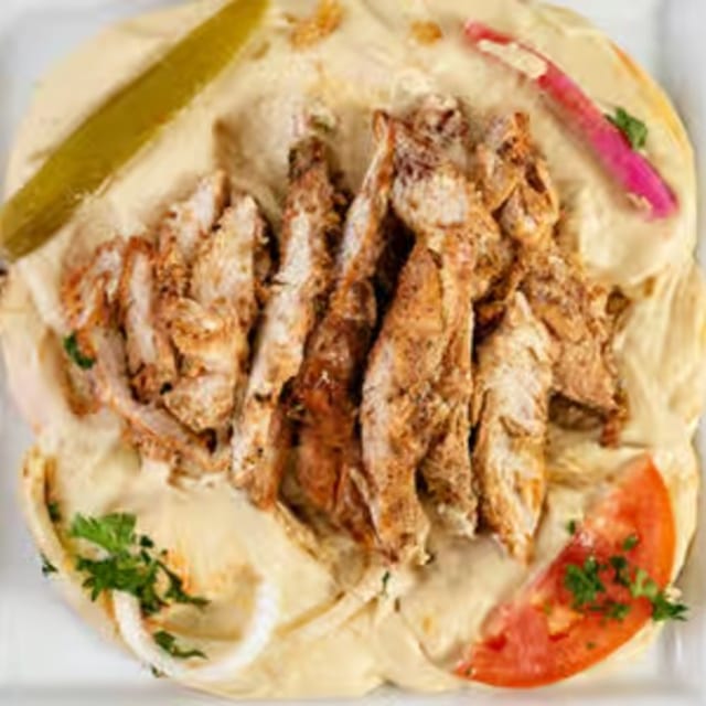 Hummus with Shawarma.