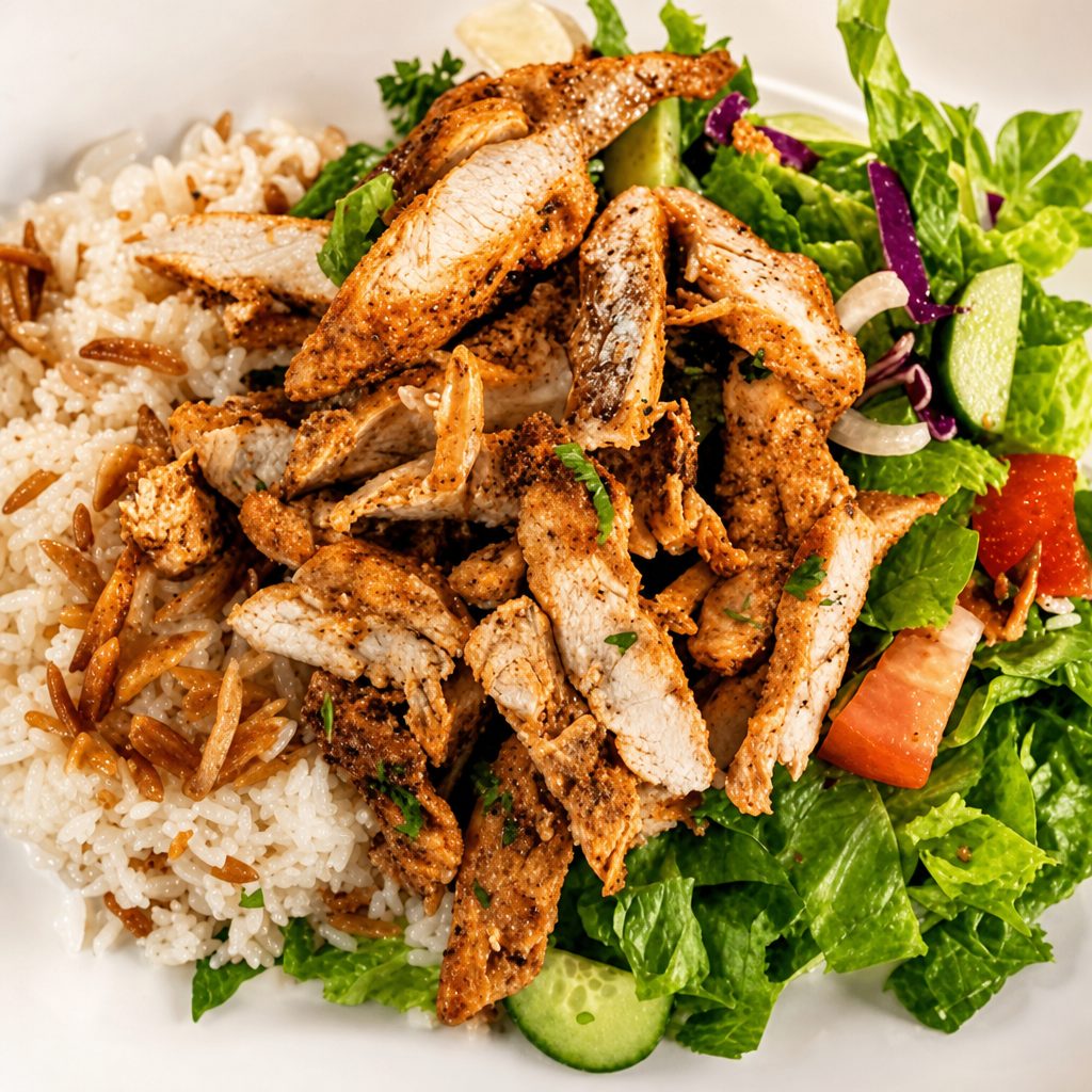 Chicken Rice Almond Salad.
